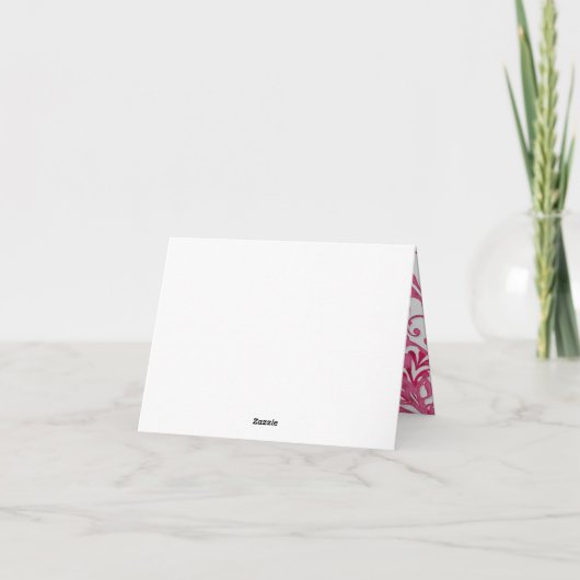 Roze en Witte Bloemen Trouw Dankjewel Kaart (Achterkant)