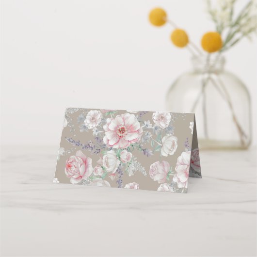 Roze en Witte Bloemen Waterverf  (Achterkant)