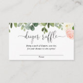 Roze en witte bloemengroen meisje luier loterij informatiekaartje (Voorkant)