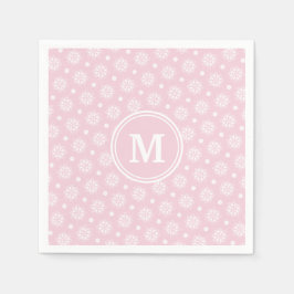 Roze en witte bloemenpatroon servet