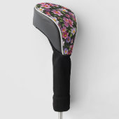 Roze en witte bloementuin golfheadcover (Schuin)