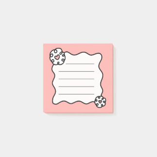 roze en witte bloemhart, golvende plakbriefjes post-it® notes