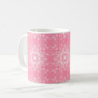 Roze en witte bloemrijke botanische ornament koffiemok
