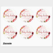  roze en witte body boterlabels ronde sticker (Vel)
