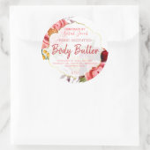  roze en witte body boterlabels ronde sticker (Tas)