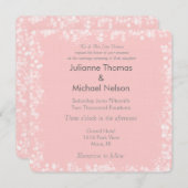 Roze en witte Bokeh bruiloft Kaart (Voorkant / Achterkant)