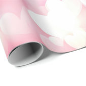 Roze en witte bokeh harten cadeaupapier (Rol Hoek)