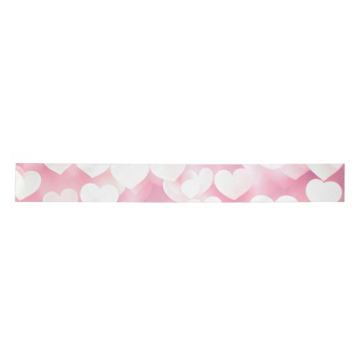 Roze en witte Bokeh harten Lint (Voorkant)
