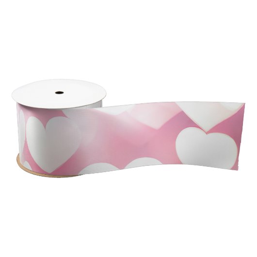 Roze en witte Bokeh harten Lint (Spoel)