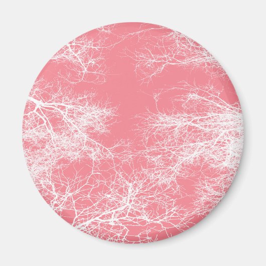 Roze en witte bomen magneet (Voorkant)