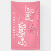 Roze en Witte Bruidsfeest Spandoek (Verticaal)