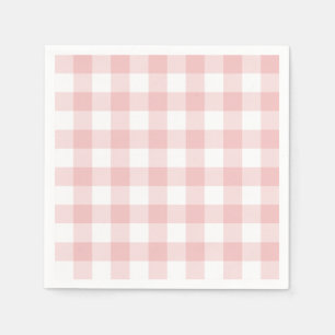 Roze en Witte Buffel Plaid Gingham Servet