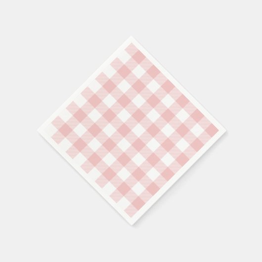 Roze en Witte Buffel Plaid Gingham Servet (Hoek)