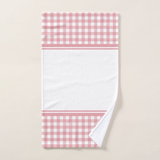 Roze en witte buffelplaat bad handdoek (Handdoek)