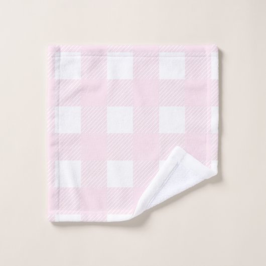 Roze en witte buffels bad handdoek (Wasdoekje)