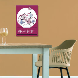 Roze en witte buikvlinders Brace Happiness Poster