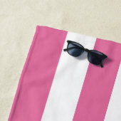 Roze en witte Cabana Stripe | bruid strandlaken (In situ)