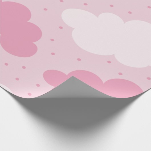 Roze en witte Cartoon Dreamweaver Clouds-patroon g Cadeaupapier (Hoek)
