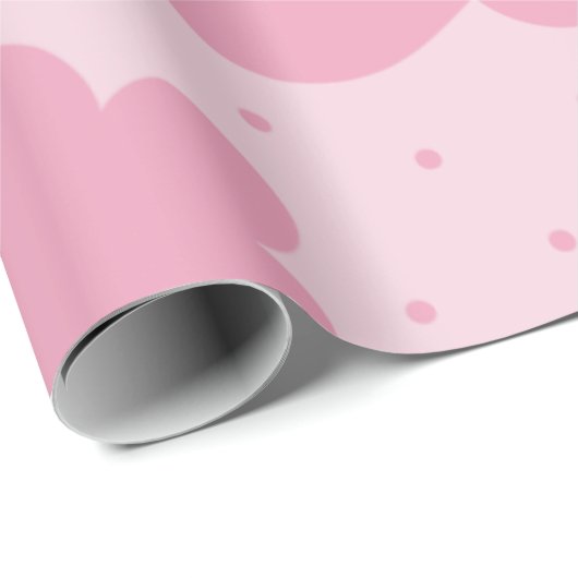 Roze en witte Cartoon Dreamweaver Clouds-patroon g Cadeaupapier (Rol Hoek)