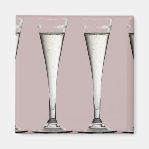 Roze en witte Champagne glazen fluiten Magneet