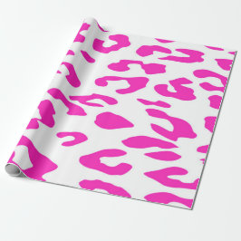 Roze en Witte Cheetah spots Dierenprint Cadeaupapier