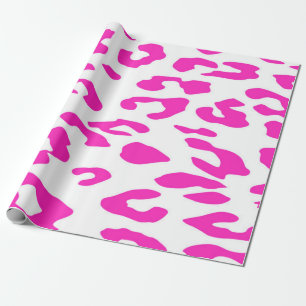 Roze en Witte Cheetah spots Dierenprint Cadeaupapier