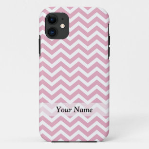 Roze en witte chevron iPhone 11 hoesje