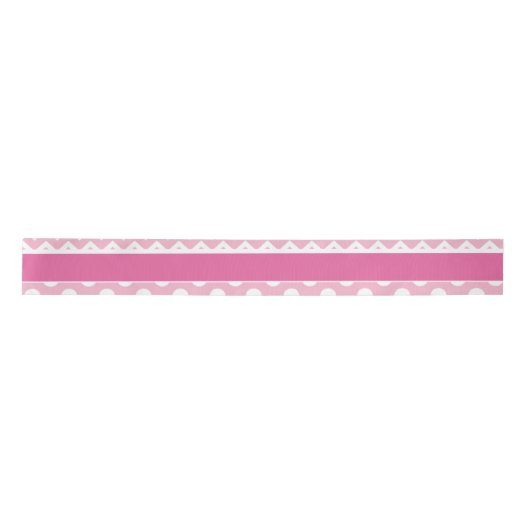 Roze en witte Chevron en Polka Dots Lint (Voorkant)