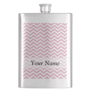 Roze en witte chevron heupfles