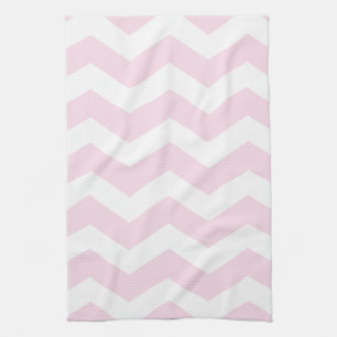 Roze en witte Chevron Pattern Theedoek