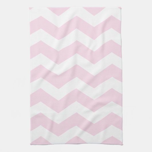Roze en witte Chevron Pattern Theedoek (Verticaal)