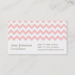 Roze en witte Chevron Pattern Visitekaartje