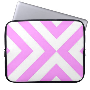 Roze en witte Chevrons Computer Sleeve