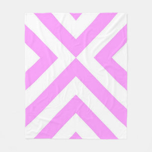 Roze en Witte Chevrons Fleece Deken