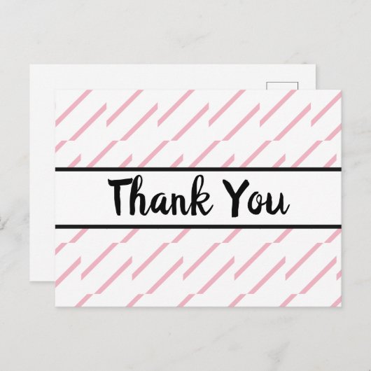 Roze en witte crisis en klassieke dankuwel briefkaart (Voorkant / Achterkant)