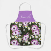 Roze en Witte Daisy Daisies Flowers Floral Apron Schort (Voorkant)
