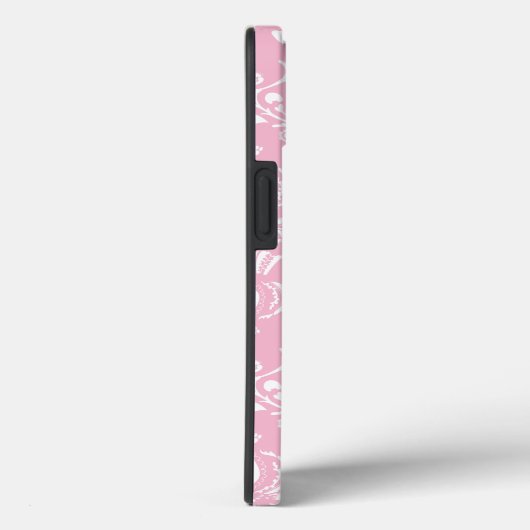 Roze en witte Damask Case-Mate iPhone Case (Achterkant / Rechts)