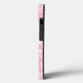 Roze en witte Damask Case-Mate iPhone Case (Achterkant / Links)