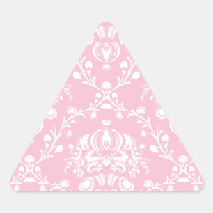 Roze en witte Damask Driehoek Sticker