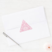 Roze en witte Damask Driehoek Sticker (Envelop)