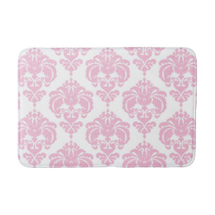 Roze en witte Damask Elegant  Chic Badmat