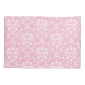 Roze en witte Damask Kussensloop (Achterkant-Links)