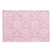 Roze en witte Damask Kussensloop (Achterkant-Rechts)