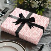 Roze en witte Damaspatronen Cadeaupapier