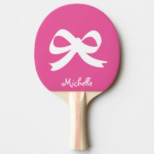 Roze en witte de pingpongpeddel van het tafeltennisbatje