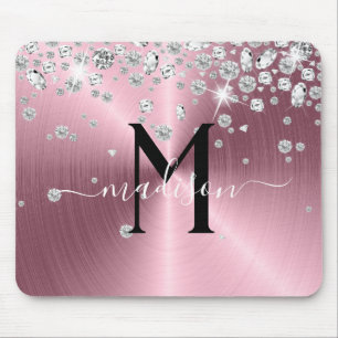 Roze en Witte Diamanten - Persoonlijk Geschenk Muismat