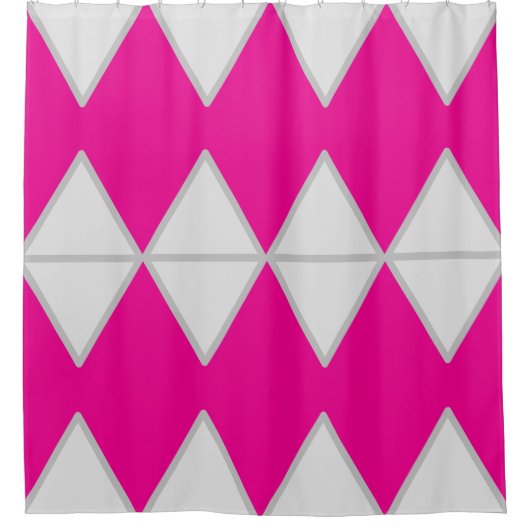 Roze en witte douchegordijn (Voorkant)