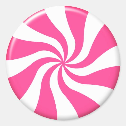 Roze en witte draaimolen Snoep sticker (Voorkant)