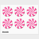Roze en witte draaimolen Snoep sticker (Vel)