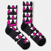 Roze en witte driehoek sokken (Rechts)